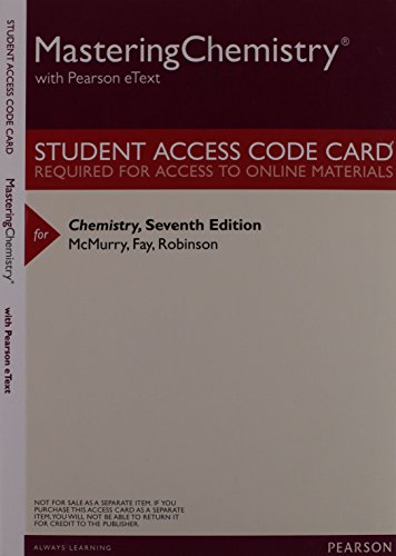 Imagen de archivo de MasteringChemistry with Pearson eText -- Valuepack Access Card -- For Chemistry a la venta por BookHolders