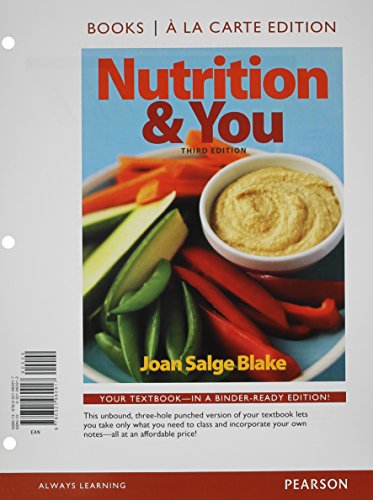 Stock image for Nutrition & You, Books a la Carte Edition & Modified MasteringNutrition with MyDietAnalysis with Pearson eText -- ValuePack Access Card -- for Nutrition & You Package for sale by Textbooks_Source