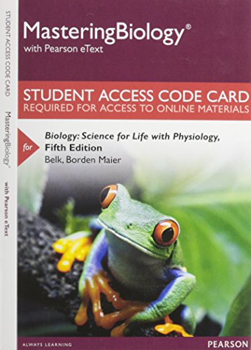 Stock image for Modified Masteringbiology with Pearson Etext -- Standalone Access Card -- For Biology: Science for Life with Physiology for sale by Buchpark