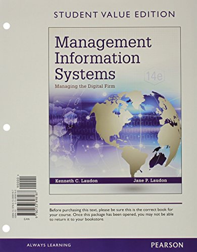9780133898187: Management Information Systems: Managing the Digital Firm, Student Value Edition