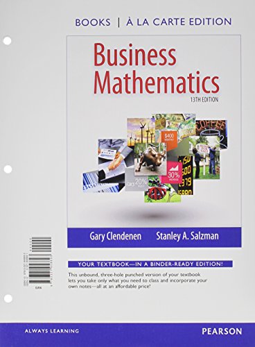 Imagen de archivo de Business Mathematics Books a la Carte Edition Plus NEW MyLab Math with Pearson eText -- Access Card Package (13th Edition) a la venta por BombBooks