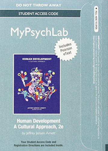 Stock image for NEW MyLab Psychology with Pearson eText -- Standalone Access Card -- for Human Development: A Cultural Approach (2nd Edition) for sale by SecondSale