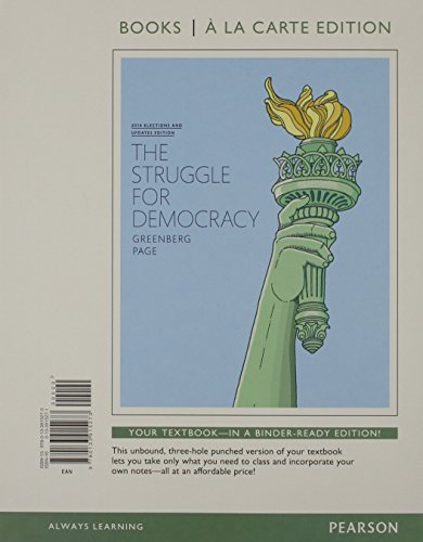 Stock image for Struggle for Democracy, The, 2014 Elections and Updates Edition, Books a La Carte Edition for sale by Mahler Books