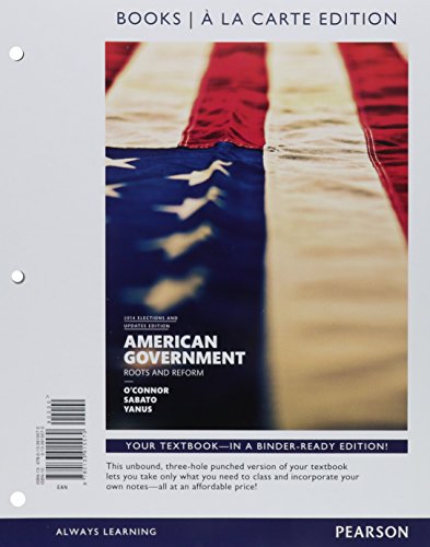 Beispielbild fr American Government, 2014 Elections and Updates Edition, Books A La Carte Edition (12th Edition) zum Verkauf von HPB-Red