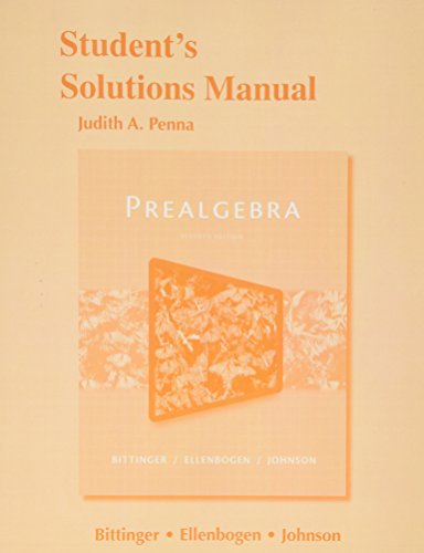 9780133920079: Student's Solutions Manual for Prealgebra