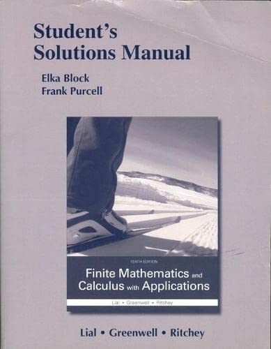 Stock image for Student Solutions Manual for Finite Mathematics and Calculus with Applications for sale by ThriftBooks-Dallas