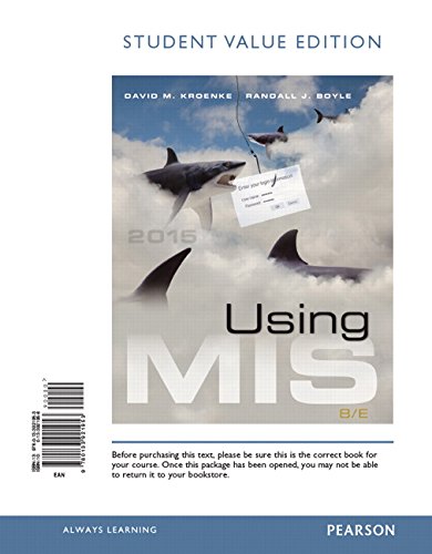 Beispielbild fr Using MIS, Student Value Edition (8th Edition) zum Verkauf von HPB-Red