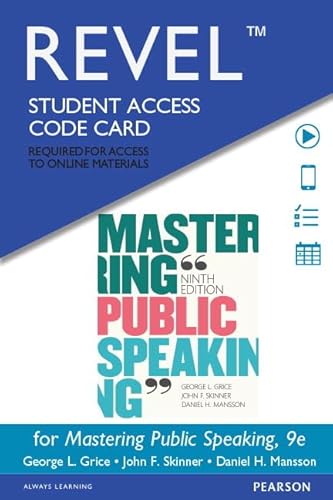 Beispielbild fr Revel for Mastering Public Speaking -- Access Card (9th Edition) zum Verkauf von Bulrushed Books