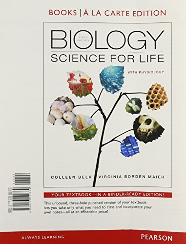 Imagen de archivo de Biology: Science for Life with Physiology, Books a la Carte Edition (5th Edition) a la venta por HPB-Red