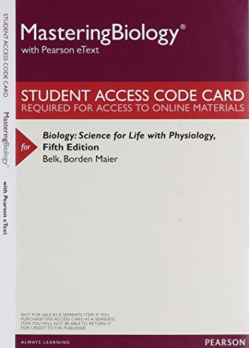 Stock image for MasteringBiology with Pearson eText - Valuepack Access Card - For Biology: Science for Life with Physiology for sale by Indiana Book Company