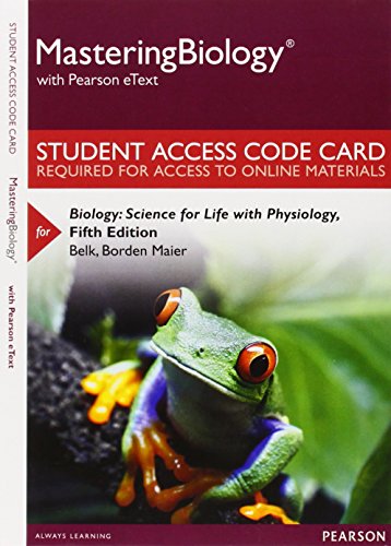 9780133926286: Biology MasteringBiology Access Code: Science for Life With Physiology: With Pearson Etext