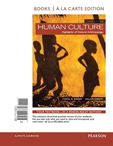 Beispielbild fr Human Culture: Highlights of Cultural Anthropology -- Books a la Carte (3rd Edition) zum Verkauf von BooksRun