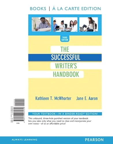 Stock image for The Successful Writer's Handbook, Books a la Carte Edition for sale by Better World Books