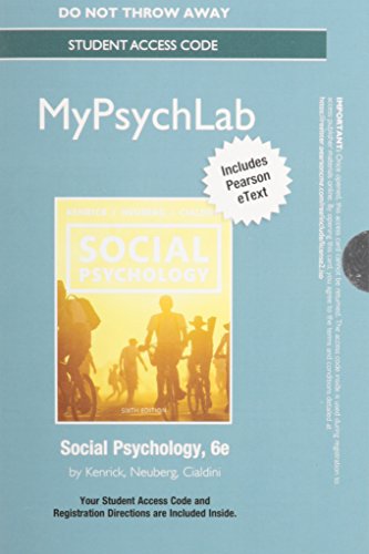 Stock image for NEW MyLab Psychology with Pearson eText -- Standalone Access Card -- for Social Psychology: Goals in Interaction (6th Edition) for sale by Iridium_Books