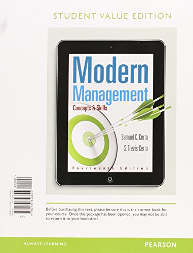 Beispielbild fr Modern Management : Concepts and Skills, Student Value Edition Plus MyManagementLab with Pearson EText -- Access Card Package zum Verkauf von Better World Books