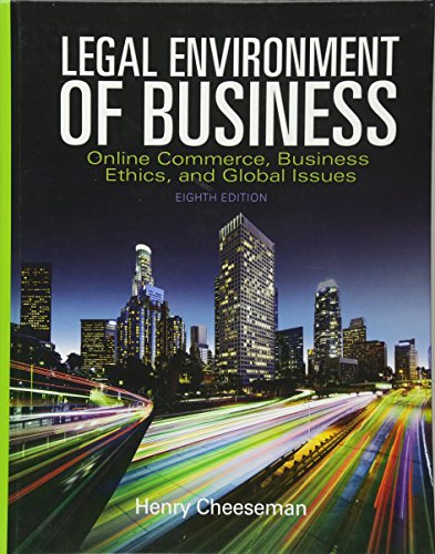 Stock image for Legal Environment of Business: Online Commerce, Ethics, and Global Issues for sale by BooksRun
