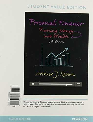 Stock image for Personal Finance: Turning Money Into Wealth, Student Value Edition, Plus Mylab Finance -- Access Card Package for sale by ThriftBooks-Atlanta