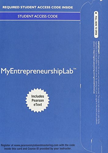 Imagen de archivo de MyLab Entrepreneurship with Pearson eText -- Access Card -- for Entrepreneurship: Sucessfully Launching New Ventures a la venta por SecondSale