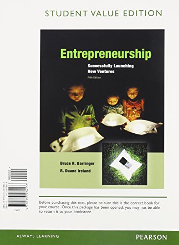 Stock image for Entrepreneurship: Sucessfully Launching New Ventures, Student Value Edition (5th Edition) for sale by SecondSale