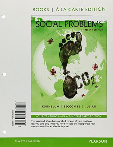 Imagen de archivo de Social Problems -- Books a la Carte (15th Edition) a la venta por Irish Booksellers