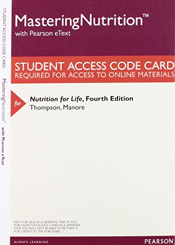 Stock image for MasteringNutrition with MyDietAnalysis with Pearson eText -- Valuepack Access Card -- for Nutrition for Life for sale by Textbooks_Source