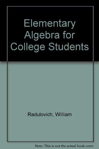 Stock image for Elementary Algebra : Study Guide for sale by Thomas F. Pesce'