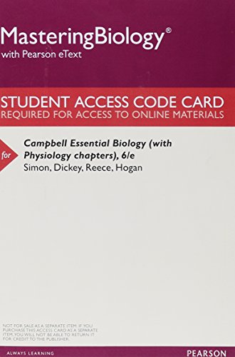 Stock image for Masteringbiology with Pearson eText - Valuepack Access Card - For Campbell Essential Biology (with Physiology Chapters) for sale by SecondSale