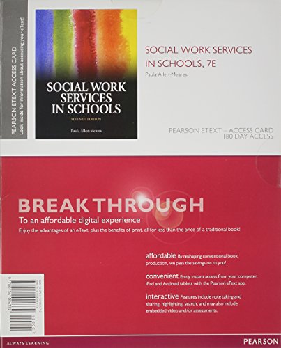 Stock image for Social Work Services in Schools, Pearson eText -- Access Card (7th Edition) for sale by Iridium_Books