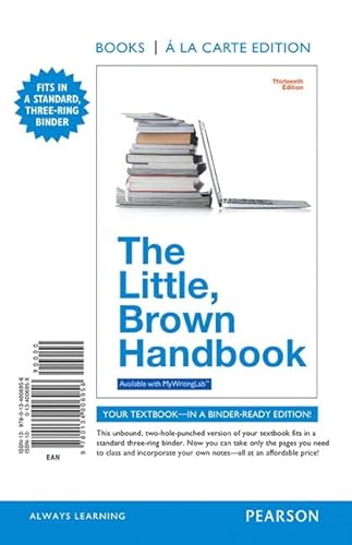 9780134006956: The Little, Brown Handbook: Books a La Carte Edition