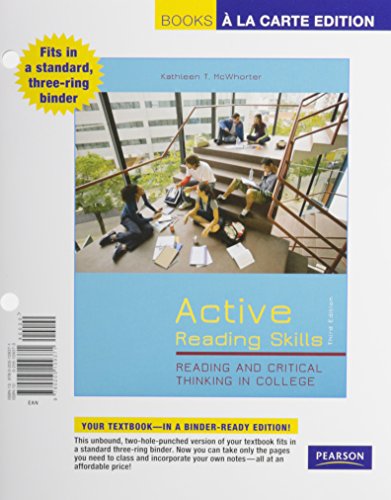 9780134019055: Active Reading Skills + Myreadinglab With Pearson Etext Access Card: Reading and Critical Thinking in College, Books a La Carte Edition