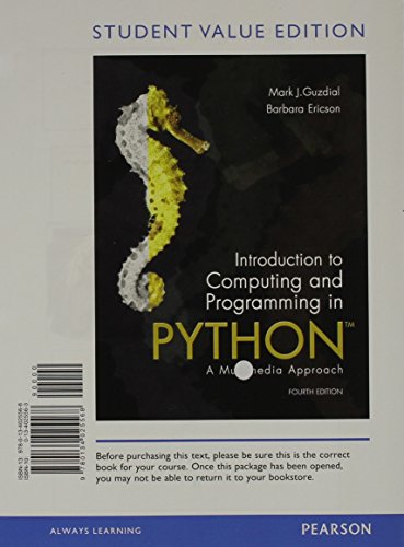 Stock image for Introduction to Computing and Programming in Python, Student Value Edition for sale by BombBooks