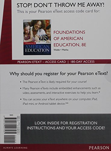 Stock image for Foundations of American Education Access Code for sale by Revaluation Books