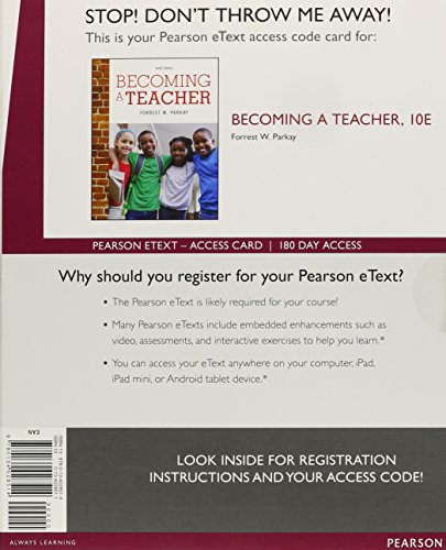Beispielbild fr Becoming a Teacher, Enhanced Pearson eText -- Access Card zum Verkauf von SecondSale