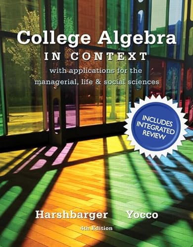 9780134040127: College Algebra in Context with Integrated Review plus MML Student Access Card and Sticker