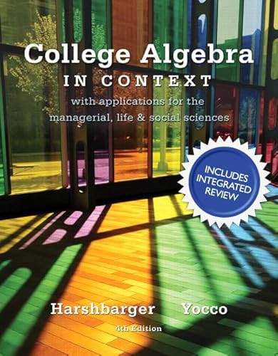 9780134040127: College Algebra in Context With Integrated Review + Mymathlab Student Access Card and Sticker