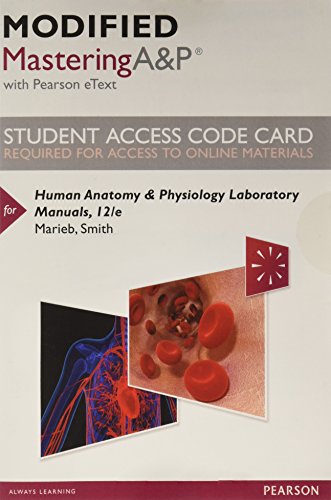 Imagen de archivo de Modified Mastering A&P with Pearson eText -- Standalone Access Card -- for Human Anatomy & Physiology Laboratory Manuals (12th Edition) a la venta por One Planet Books