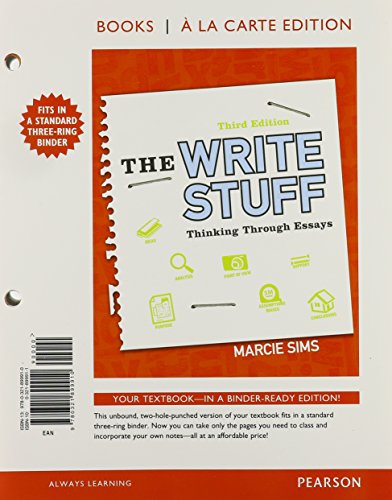 Stock image for The Write Stuff: Thinking Through Essays, Books a la Carte Plus MyLab Writing -- Access Card Package (3rd Edition) for sale by Iridium_Books