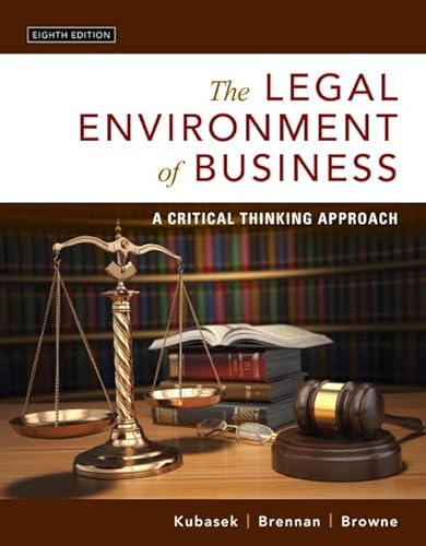 Beispielbild fr Legal Environment of Business, The: A Critical Thinking Approach zum Verkauf von BooksRun