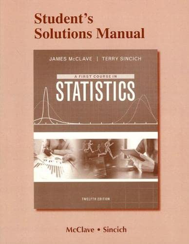 Imagen de archivo de Student's Solutions Manual for A First Course in Statistics a la venta por Campus Bookstore