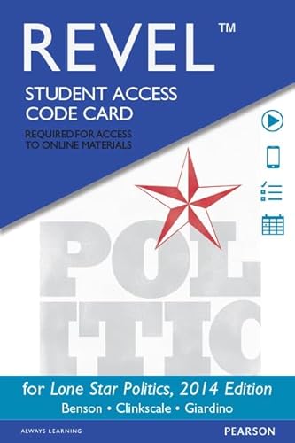 Stock image for Revel for Lone Star Politics, 2014 Elections and Updates Edition -- Access Card for sale by dsmbooks