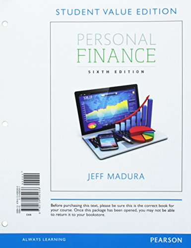 Stock image for Personal Finance, Student Value Edition (Pearson Series in Finance) for sale by BooksRun