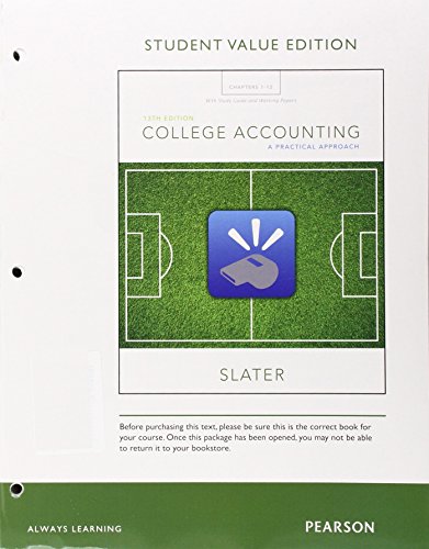 Imagen de archivo de College Accounting Chapters 1-12 with Study Guide and Working Papers, Student Value Edition Plus MyLab Accounting with Pearson eText -- Access Card Package (13th Edition) a la venta por GoldBooks