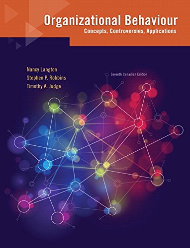 9780134097855: Organizational Behaviour : Concepts, Controversies, Applications, Seventh Canadi