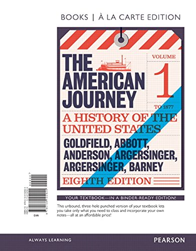 9780134102924: American Journey, The, Volume 1, Books a la Carte Edition (8th Edition)