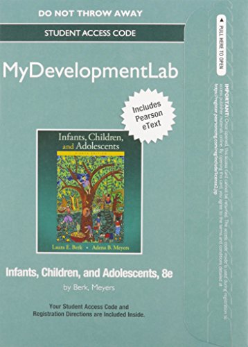 Imagen de archivo de NEW MyLab Human Development with Pearson eText -- Standalone Access Card -- for Infants, Children, and Adolescents (8th Edition) a la venta por SecondSale