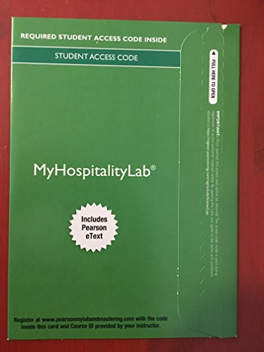 9780134104911: Introduction to Hospitality Management Myhospitalitylab With Pearson Etext Access Card