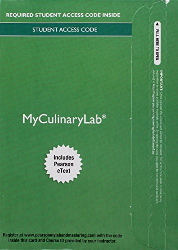 9780134109244: On Cooking, on Baking, and Garde Manger Myculinarylab With Pearson Etext Access Card