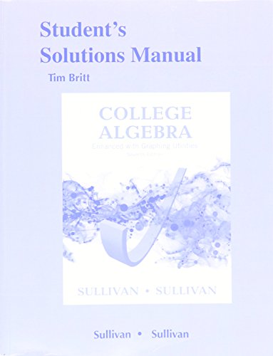 Imagen de archivo de Student's Solutions Manual for College Algebra Enhanced with Graphing Utilities a la venta por HPB-Red