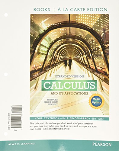 9780134111469: Calculus and Its Applications: Books a La Carte Edition