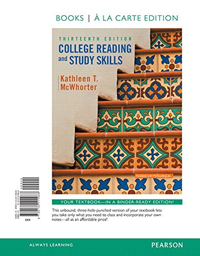 Beispielbild fr College Reading and Study Skills, Books a la Carte Edition (13th Edition) zum Verkauf von A Team Books